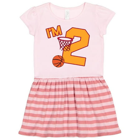 

Inktastic Im Two! second birthday basketball Gift Toddler Girl Dress