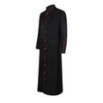 thumbnail image 4 of Overcoats Long Men Coat Pastor's Clothing Stage Attire Retro Robe Long Sleeved Button Up Pastor's Clothing, 4 of 6