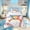White Blue 01, variant on Feelyou Cute Baseball Bat Queen Comforter Set for Kids, Green Ice Cream Drip Comforter Sets Queen, Reversible, 3pcs, 1 Comforter and 2 Pillowcases