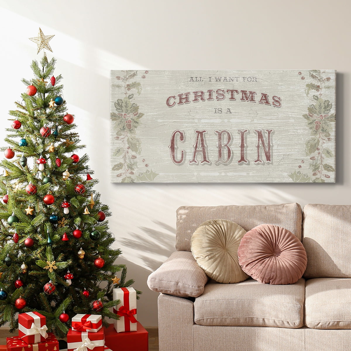 Cabin Christmas Collection C- Gallery Wrapped Canvas