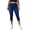 Navy, variant on Qiopertar Women's Printed Jeggings High Waisted Stretchy Pants with Pockets Casual Elastic Waist Slim Fit Slit Hem Comfortable Non-Denim Fabric, Navy M