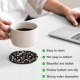 thumbnail image 3 of Pink Spring Floral Coasters Set of 4, Absorbent Coasters for Drinks, Flowers Botanical Elegant Pastoral Black Coaster for Desk Coffee Table Protection, Home Decor House Warming Gifts 4", 3 of 8