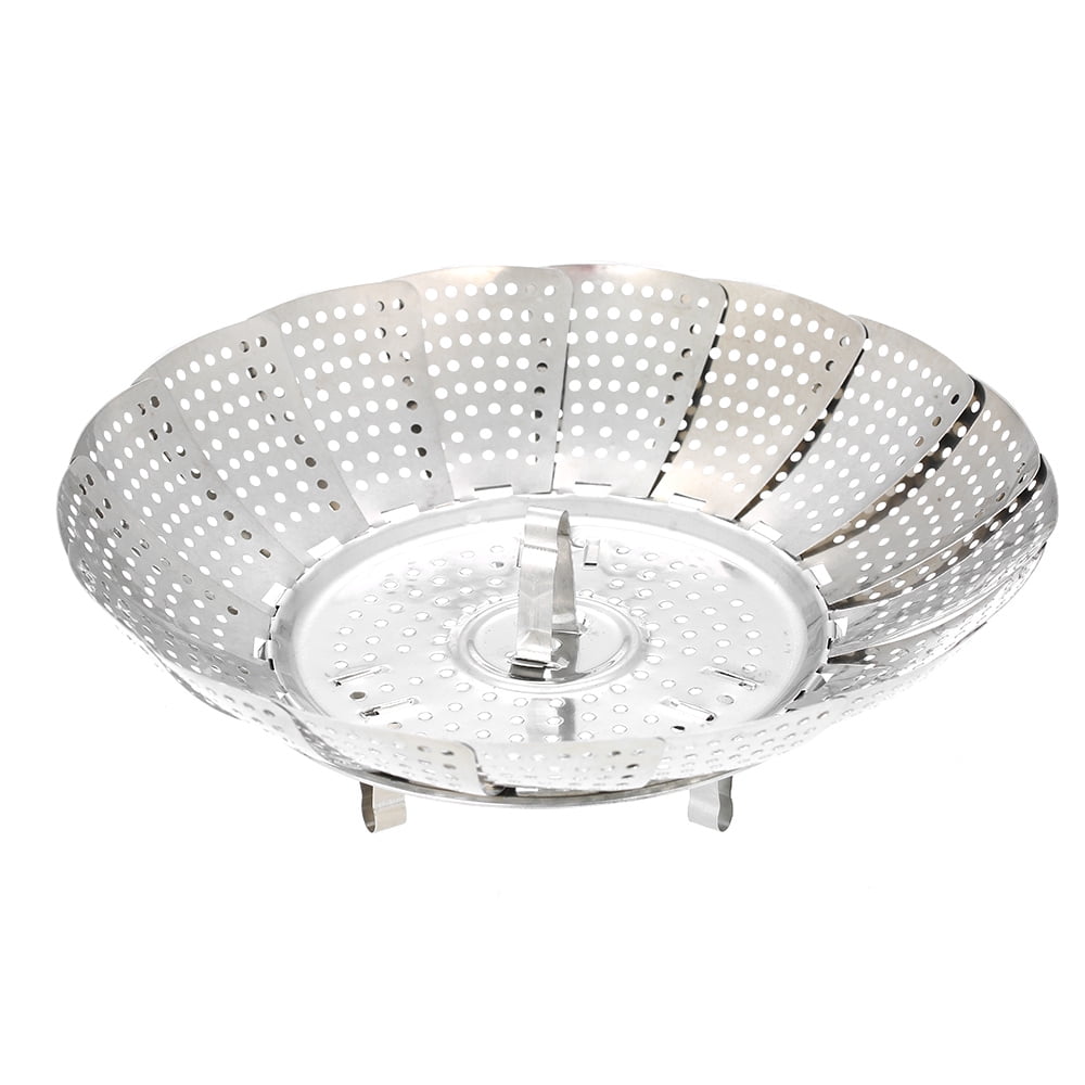 Steaming Plate Stainless Steel Steamer Foldable Drain Dish Food Steamer
