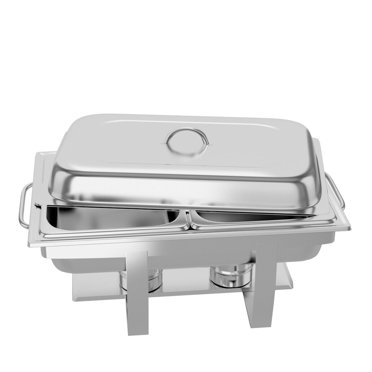 SEGAWE 2-Pack Full Size 8-Quart Stainless Steel Chafing Dishes – Rectangular Buffet Set