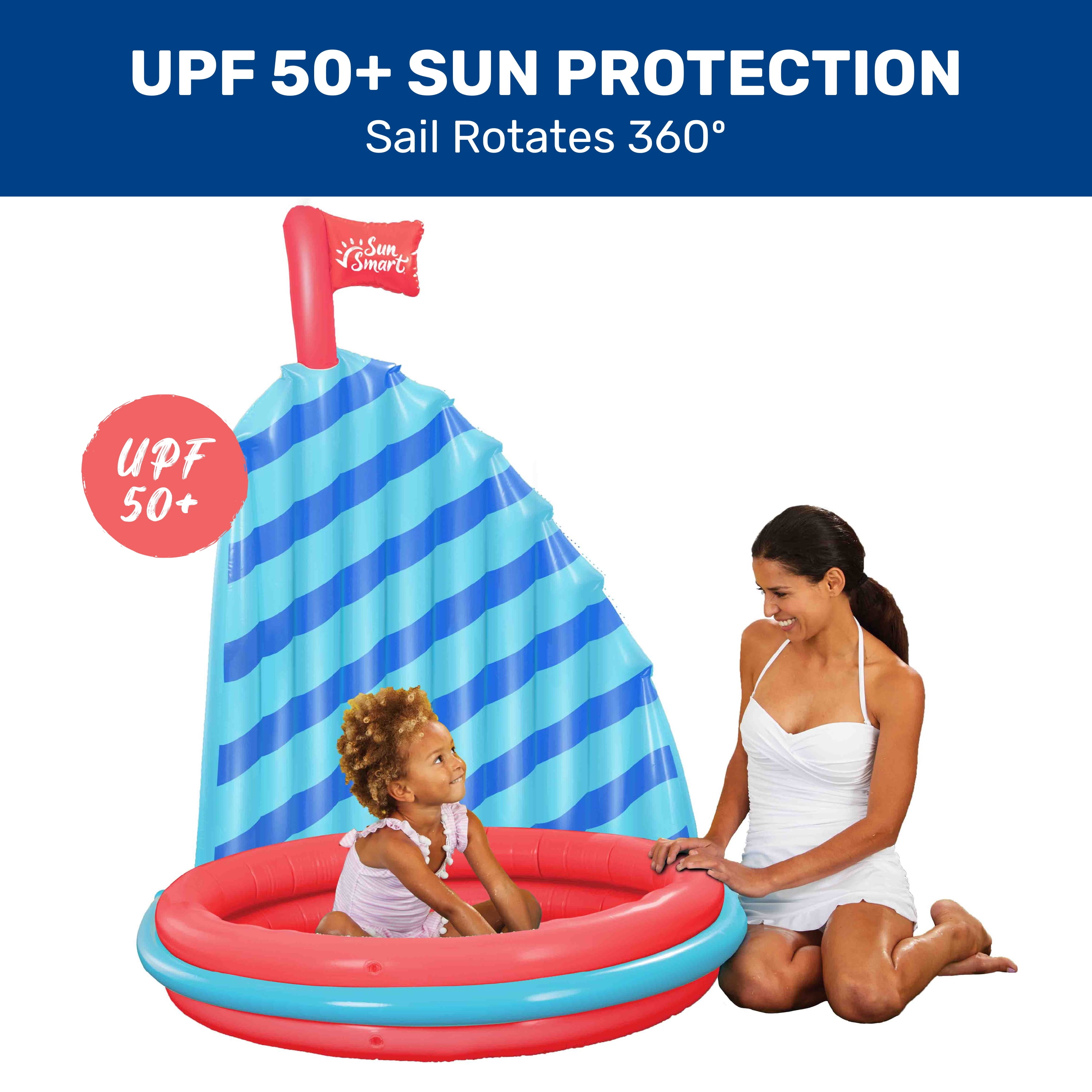 Aqua Shade N' Play Sailboat Pool | Inflatable Kids Pool