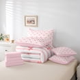 thumbnail image 6 of jejeloiu Cute Cartoon Bow 7 Pieces Bedding Comforter Set,Lovely Bow Tie Full Bedding Set,Girl Pink Bowtie Fitted Sheet Flat Sheet For Children,Breathable Home Decor Reversible, 6 of 8