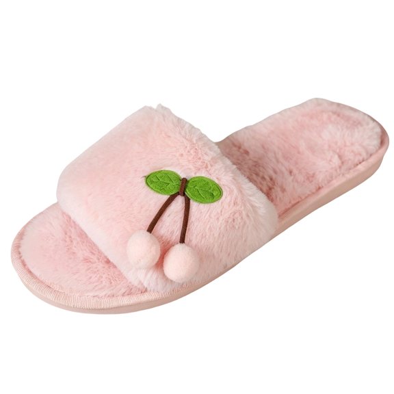 Wensltd Women Slide Slippers Soft Flat Sole Indoor Daily Slippers Wide Width For Bedroom Solid Color