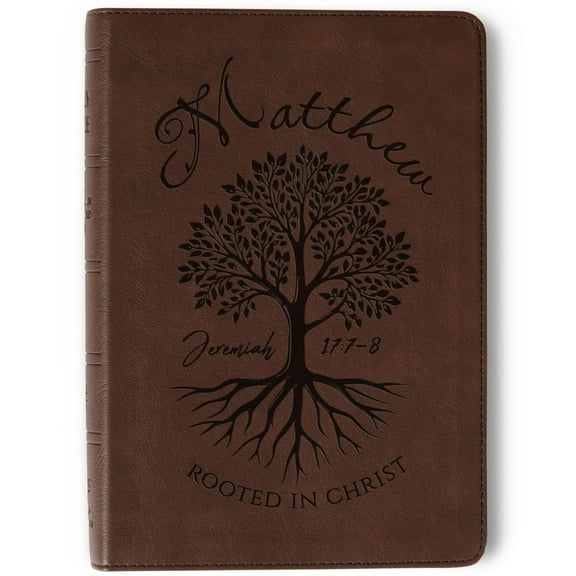 Personalized NASB 1995 Large Print Compact Bible, Custom Bible Engraved Name, Rooted in Christ Tree Design, Christian Gift, Baptism Gift