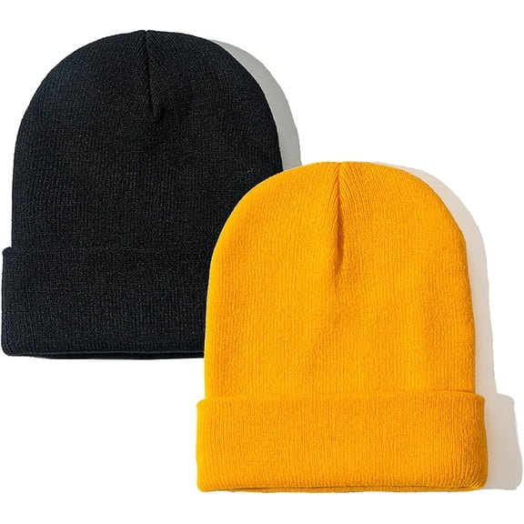 lvdiandian Unisex Beanie Hats for Men Women Knit Winter Beanies Black ginger One Size