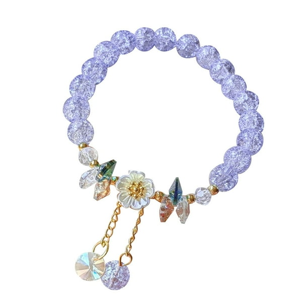 Pulsera de cristal de la flor de los cabritos con la joyería fina ajustable de cristal para las muchachas