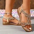 thumbnail image 4 of Dakaela Bohemian Wedge Sandals for Women Wide Width Casual Platform Orthopedic Comfortable Walking Dressy Summer Beach Shoes (Gold,8), 4 of 9