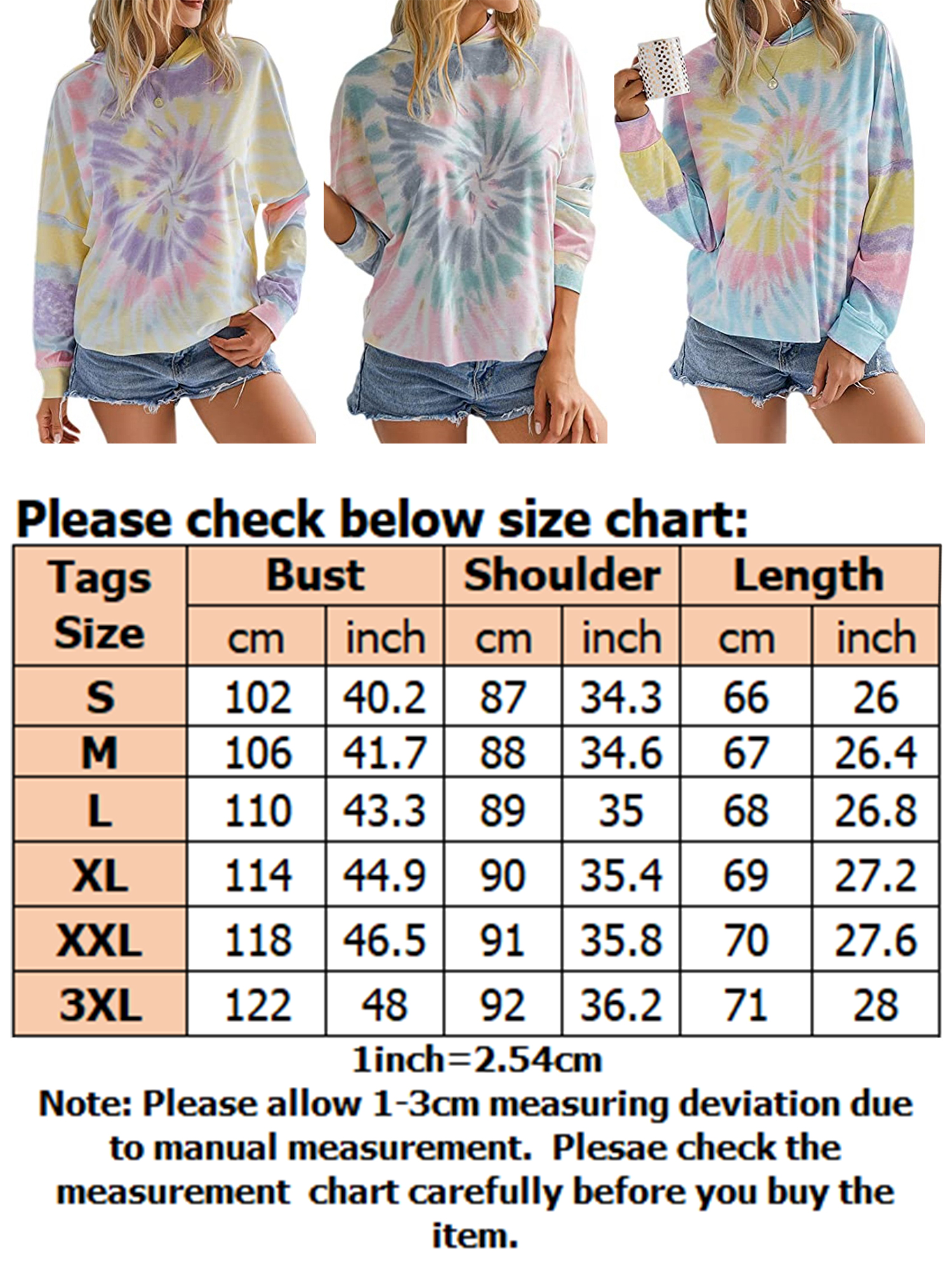 Sweatshirts for Women Gufindle Womens Long Sleeve Tops Plus Size Casual Loose Tie Dye Gradient Tees Pullover Top Shirts