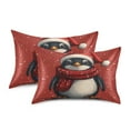 thumbnail image 2 of JSTEL Christmas Penguin Satin Pillowcase Queen Size Pillow Cases Envelope Closure Bed Pillow Cover, 20 x 30 inch, 2 of 9