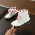 thumbnail image 3 of Girls Boys Martin Boots, Side Zipper Lace-Up Non-Slip Ankle Boots, 3 of 7