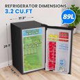 thumbnail image 2 of Festisoul 3.2 Cu. Ft. Compact Refrigerator Single Door Mini Fridge with Energy-Efficient & Quiet Operation for Dorm, Office, Bedroom Bar Use, Silver, 2 of 7