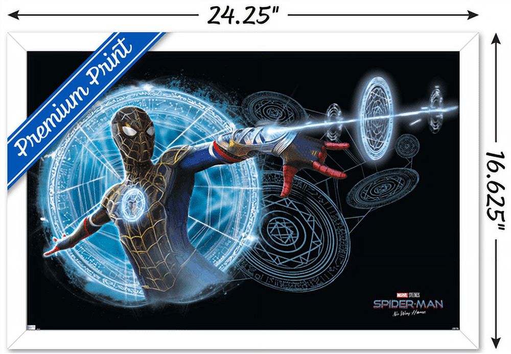 Marvel Spider-Man: No Way Home - Magic Wall Poster, 14.725" x 22.375", Framed