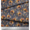 thumbnail image 2 of Soimoi Poly Georgette Fabric Feather & Bird Cartoon Printed Craft Fabric by The Yard 52 Inch Wide, 2 of 3