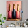 thumbnail image 4 of Pink Blue Champagne Bottle Canvas Print, Cute Bar Cart Art, Trendy Kitchen & Party Decor, 4 of 8