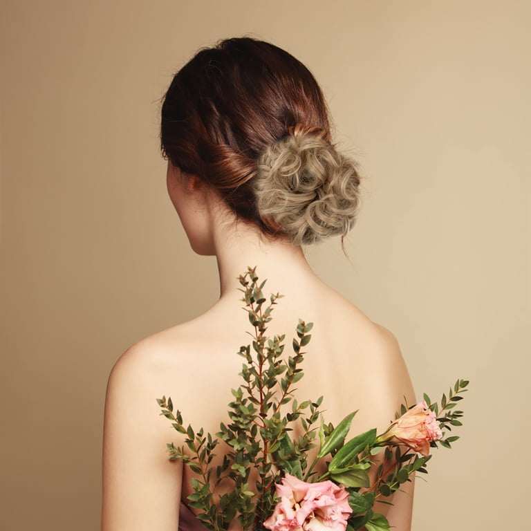 Messy Scrunchie Bun Hair Piece - Voluminous Wavy Blonde Hair  display picture 1