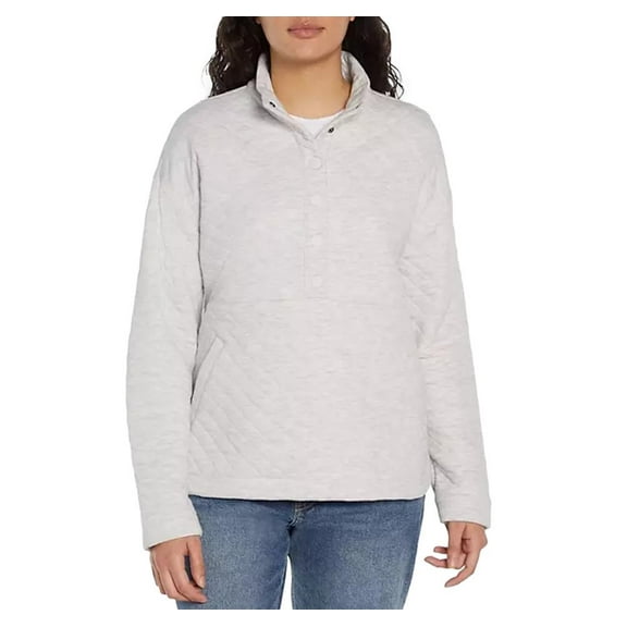 Eddie Bauer Women's Quilted Pullover in Cream Size XXL