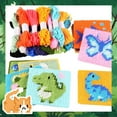 thumbnail image 5 of 10-in-1 Cross Stitch Beginner Kit for Kids, Embroidery Kit Includes 10pcs Plastic Mesh Canvas with Pattern, 15 Yarns, 5 Weaving Needles, 5 of 7