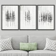 thumbnail image 2 of PixonSign Framed Wall Art Set Group of Black and Gray Fir Trees Canvas Prints Nature Botanical Minimalist Modern Art Decorative for Living Room, Bedroom, Office - 16"x24"x3 Black, 2 of 5