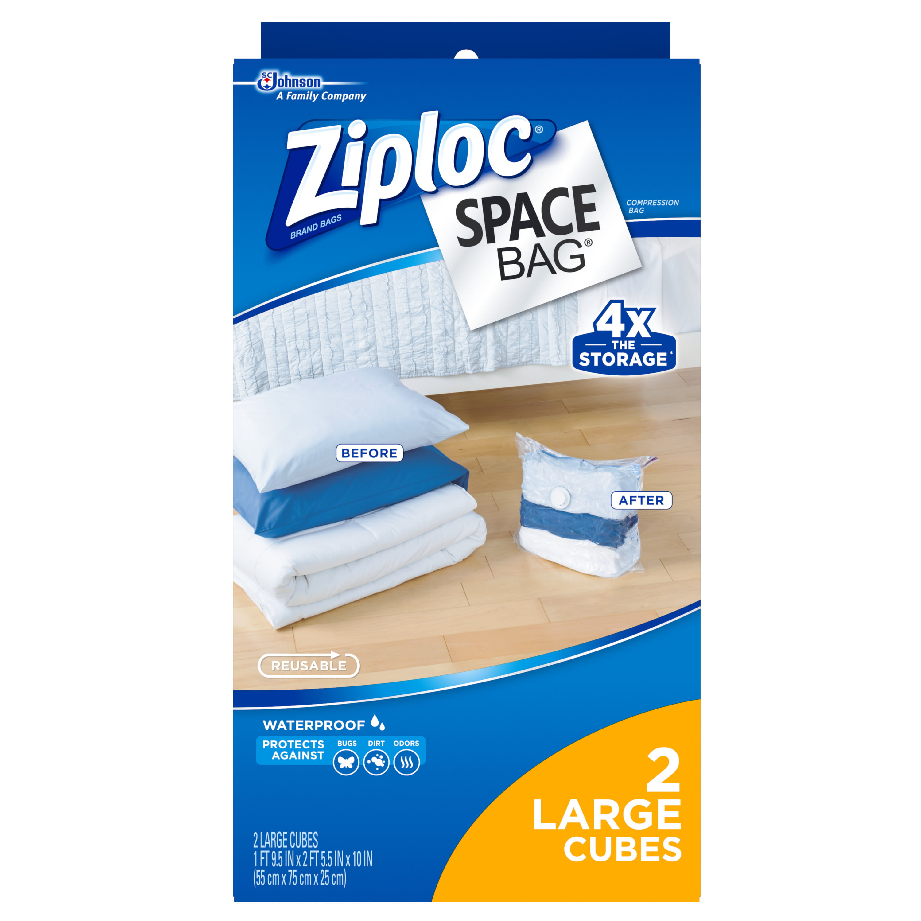 Ziploc Space Bag, Large Cube, 2 Count - Walmart.com
