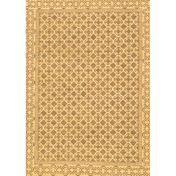 Ahgly Company Indoor Rectangle Oriental Brown Modern Area Rugs, 7' x 10'