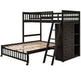 thumbnail image 6 of JERFIT Twin Over Full Bunk Bed with 6 Drawers & 3 Shelves, Space-Saving Solid Wood Loft Bed with Stairs, Espresso Finish, 6 of 10