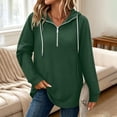 thumbnail image 5 of Horkkom Quarter Zip Pullover Women Casual Tunic Drawstring Tops Fashion Solid Color Comfort Hoodie with Pockets S, 5 of 7