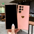 thumbnail image 2 of Case for Samsung Galaxy S22 Ultra [2022], Love Heart Design Cover Case for Women, Luxury Electroplated Bumper Case, Camera Protection, Soft TPU Phone Cover, 6.8 Inch - Pink, 2 of 11