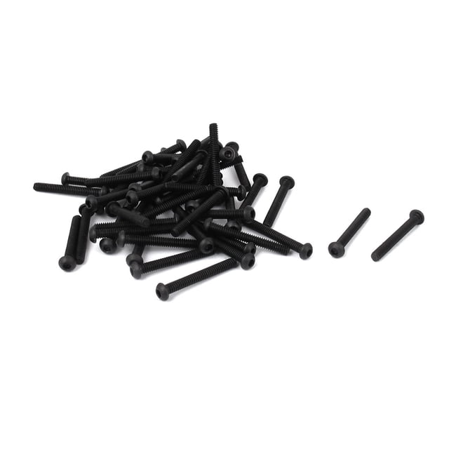 Tornillo de cabeza hexagonal con socket de aleación de acero M2x16mm negro 50 piezas