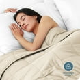 thumbnail image 3 of Bare Home 25 lbs Weighted Blanket for Adults - 80" x 87" - 210tc Twill Cotton, Sand, 3 of 10