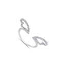 thumbnail image 4 of Clear CZ Open Adjustable Angel Wings Ring .925 Sterling Silver Band White Jewelry Female Size 9, 4 of 4