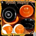 thumbnail image 5 of KK  200 Pcs Halloween Christmas Plastic Disposable Bowls 12 oz Black Orange Green Red Soup Dessert Salad Bowl Candy Snack Plate Serving Supplies for Thanksgiving Fall Wedding Party (Black Orange), 5 of 13