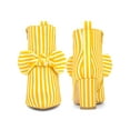 thumbnail image 2 of BLISSFUL STEP Women's Ankle Boots Pointed Toe Chunky Heel Side Zipper Stripe Bow Boots Yellow 6, 2 of 6