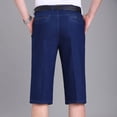thumbnail image 6 of IROINNID On Sale Bermuda for Men Mid-length Pants Zipper Elastic Slim Denim Shorts,Black, 6 of 7