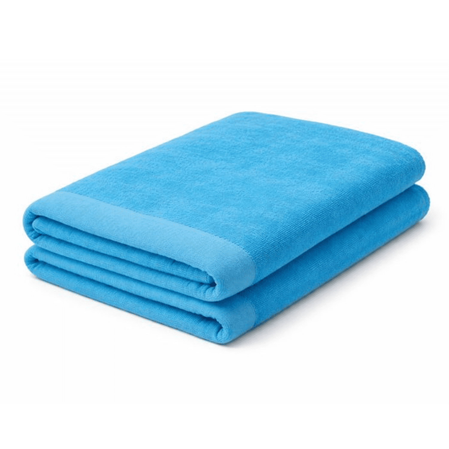 ELEGANI Jumbo Size Terry Dobby Hem Velour Beach Towel - 36 inch x 72 inch - Aqua