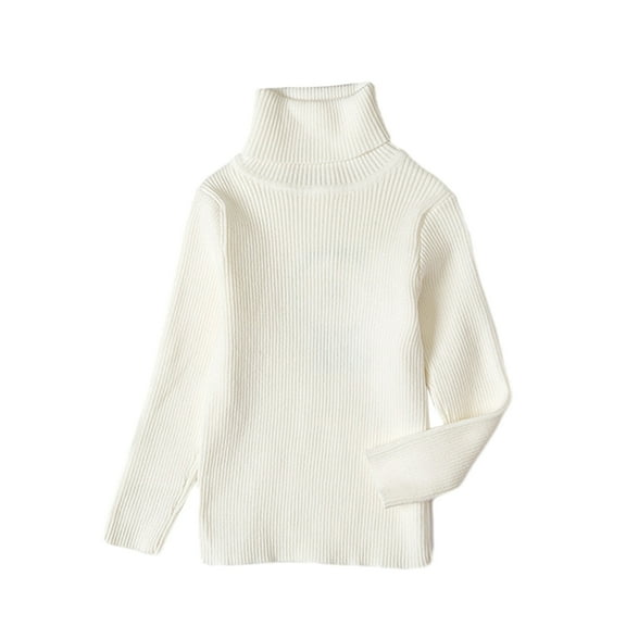 GYRATEDREAM Toddler Baby Girl Boys Basic Solid Color Turtleneck Sweater Kid Long Sleeve Pullover Blouse Top, 12M-6Y