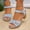 Sky Blue, variant on Women's Wide Width Block Heel Sandals Ankle Buckle Strappy Chunky Heels Walking Shoes Pink 9.5(43)