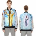 thumbnail image 3 of Nuevas chaquetas de bombardero con cremallera y estampado 3D de Jesús para hombre y mujer, abrigos para hombre, chaquetas con cremallera, abrigos de manga larga, tops, 3 of 5