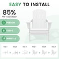 thumbnail image 4 of LOYALICE Outdoor Patio Chair, HDPE Plastic Adirondack Chair, White, 4 of 11