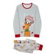 thumbnail image 4 of Elippeo Family Matching Christmas Pajamas, Baby Romper/Pet Clothes/Letter Snowflake Elk Print Long Sleeve Tops and Pants Sleepwear Set, 4 of 10