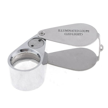 Folding Eye Loupe - Unique Bargains 30X 21mm 2 White Light Jewelers Folding Eye Loupe Magnifier Magnifying Glass