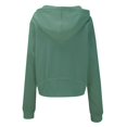 thumbnail image 4 of Clearance Fadeal Crewneck Sweatshirts Women Sweatshirt for Womens Oversized Half Zip Pullover Long Sleeve Sweatshirt Quarter Zip Hoodie Sweater Teen Girls Fall Blouse Clothes with Pockets Green, 4 of 5