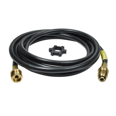 12 ft Propane Hose Assembly with Swivel 1 in-20 Male Throwaway Cylinder Thread x Excess Flow Soft Nose P.O.L. with Handwheel