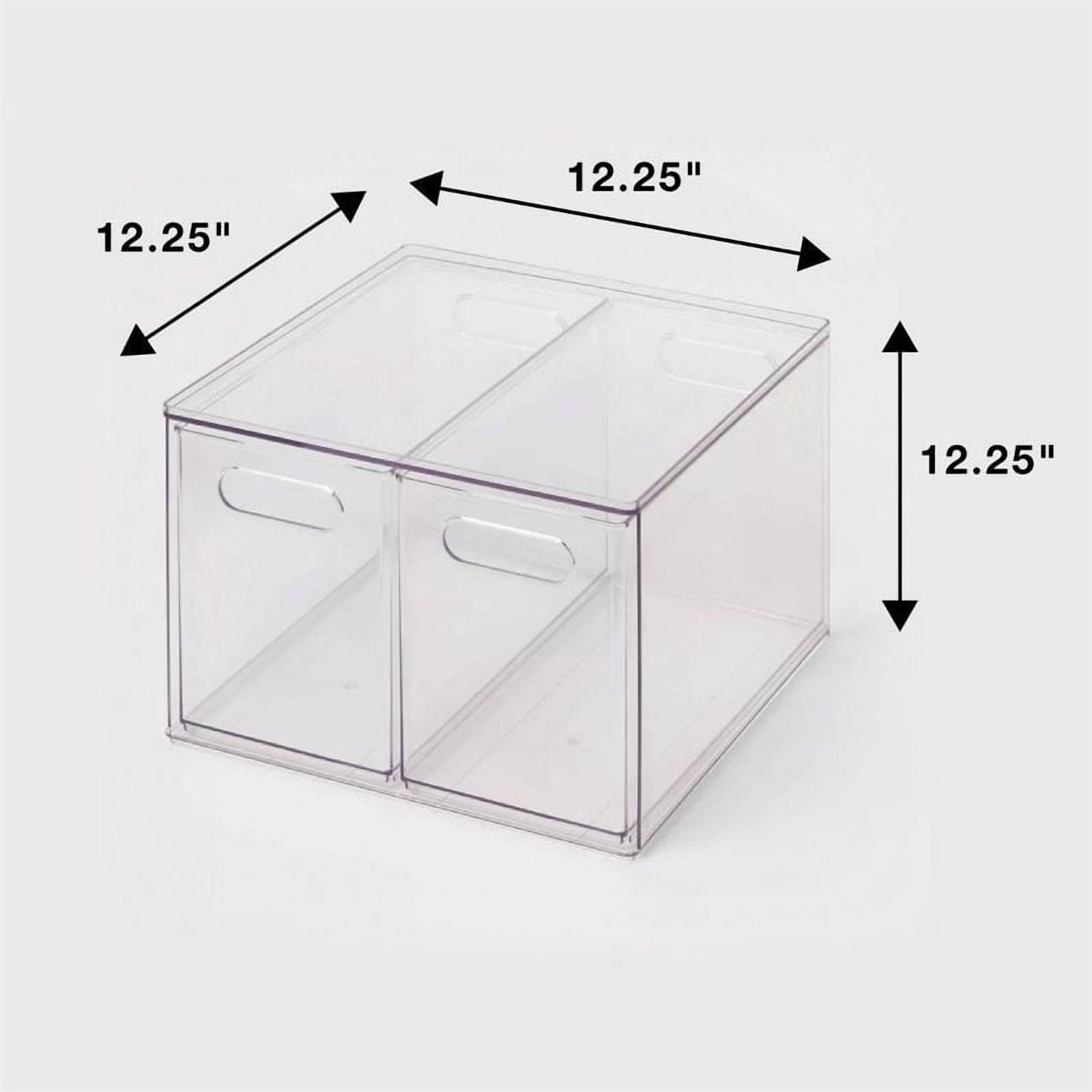 All Purpose 2 Drawer Storage Clear - : Acrylic Utility Bins, PETG