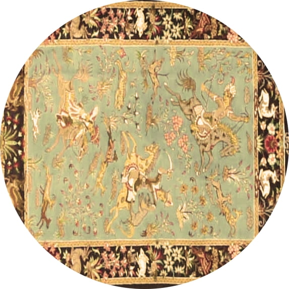 Ahgly Company Indoor Round Animal Brown Traditional Area Rugs, 8' Round