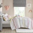 thumbnail image 3 of Pemberly Row Cotton Comforter Set with Chenille Trims in Pink, 3 of 15