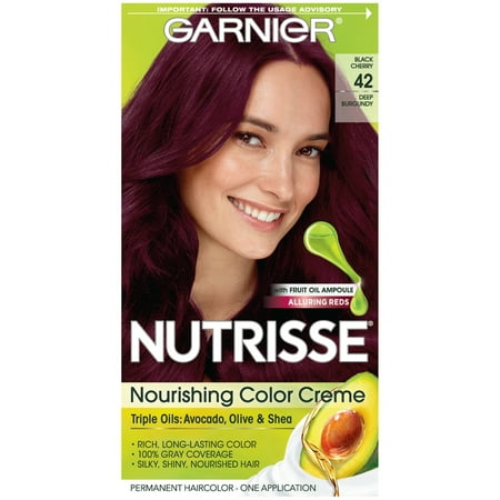 Garnier Nutrisse Nourishing Hair Color Creme Reds 42 Deep Burgundy Black Cherry 1 Kit
